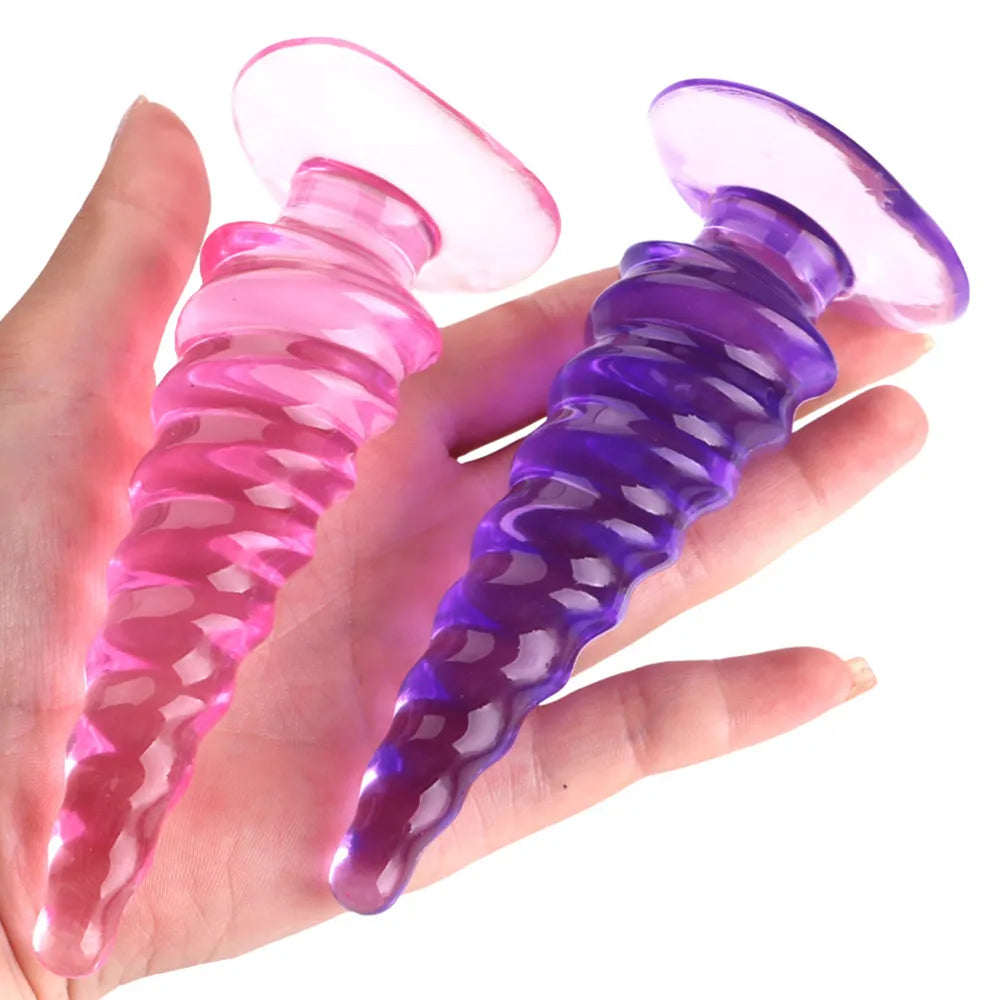 Sexy rotating pagoda transparent sucker backyard anal plug beads supplies shared by men and women to stimulate couples' sex toys