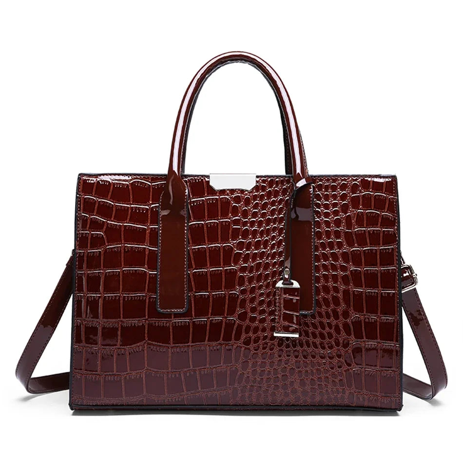 NEW Arrivals 10 Colors/Patterns 3 PCS Set High Quality PU Leather Women Messenger Bags Crocodile Female Crossbody Shoulder Hand Bags for Women High Quality Ladies Handbags