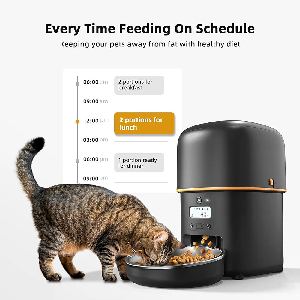 NEW Arrivals 5G Video Feeder 2L Button WI-FI Camera Automatic Cat Feeder Pet Smart Cat Food Dispenser Timer Stainless Steel Bowl Auto Feeder For Cats Dog Bowl Pets Supplies