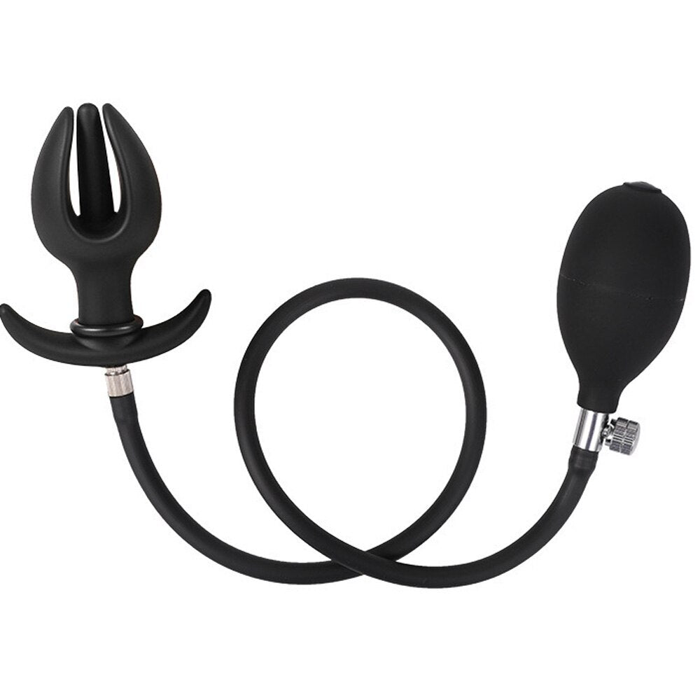 Flower Bud Inflatable Anal Plug Separate Dildo Pump Go Out Wearable Expandable Big Butt Plug Bdsm Dilator G Spot Sex Toy