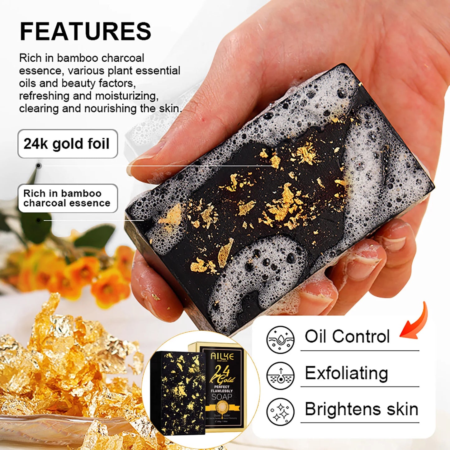 NEW Arrivals AILKE Korean Set 24K Gold Flawlessly Skin Care Range, Skin Whitener, Reduce Dark Spots, Melanin, Wrinkles, Moisturize, For Women & Men Skin Care Supplies
