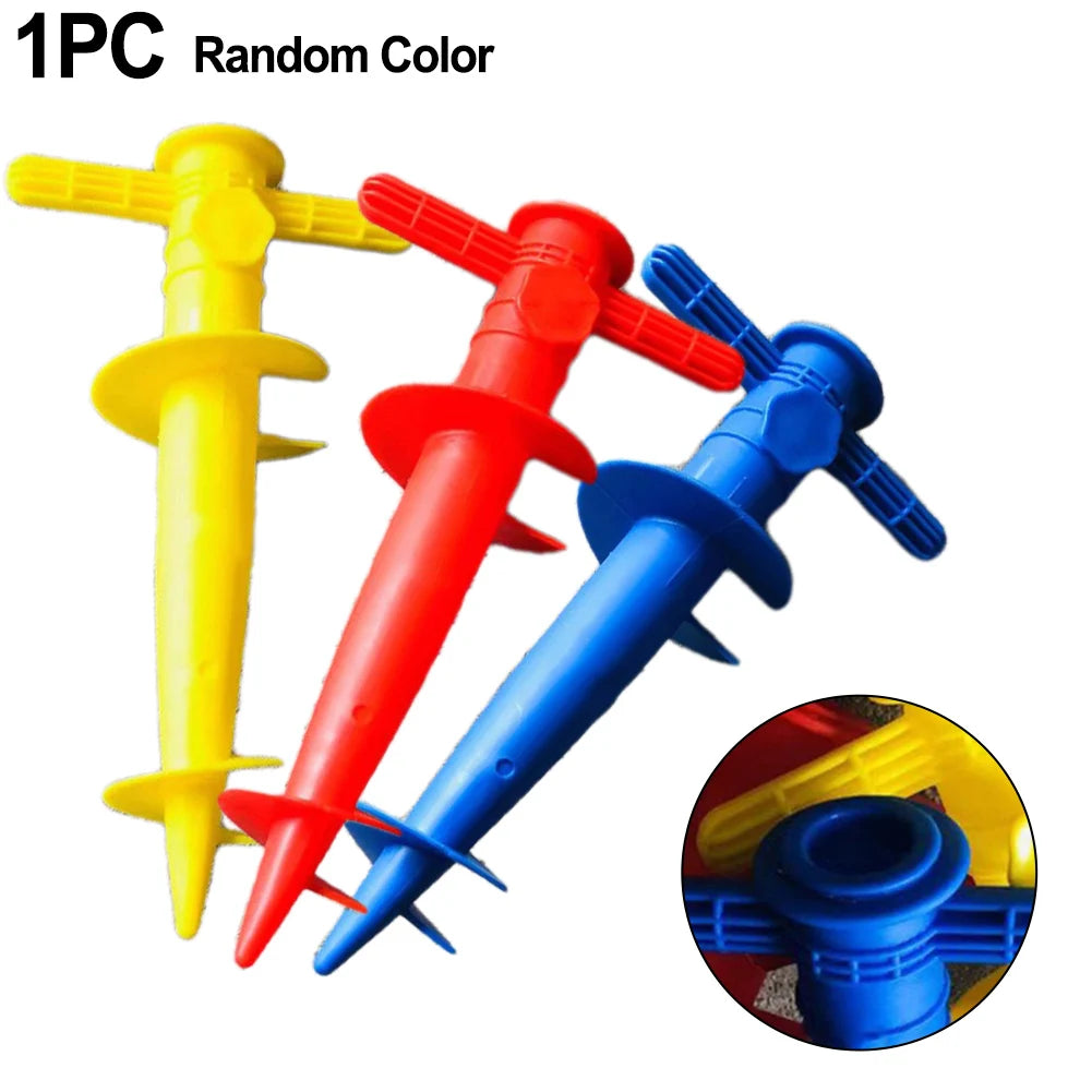 NEW Arrivals 1PC Random Color Umbrella Base Adjustable Plastic Sun Beach Patio Sand Ground Fixing Tools Anchor Stand Spike Auger Keep Holder Outdoor Camping Beach Garden Accessories