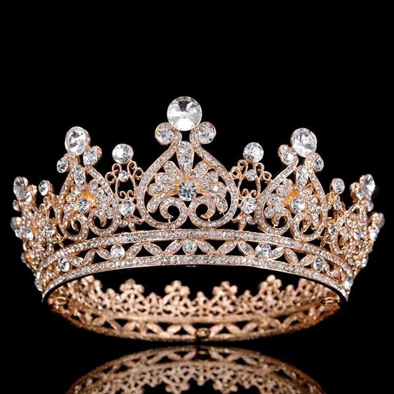 Low-Price Sales are Limited Luxury Wedding Crown Gold Silver Color Rhinestone Crystal Diadem Queen Crown Princess Tiaras Bridal Hair Jewelry Party Hair Accessories Girls Ladies Luxury Jewelry Fashion Accessories Supplies