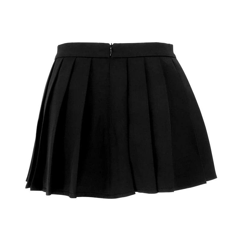 NEW Arrivals Sexy Hot Black Mini Skirt Women New Summer Black Fashion Zipper Partywear Casual Slim Pleated Skirt Elegant Versatile Sexy Female Skirt