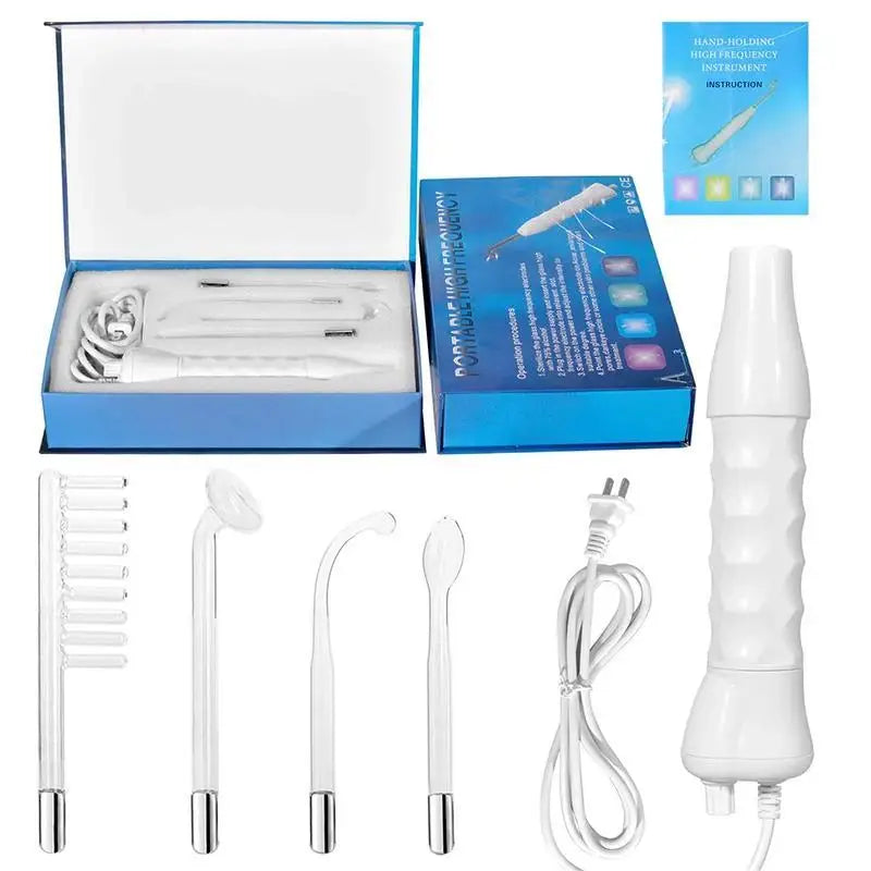 NEW Arrivals 4-in-1 High Frequency Facial Device Neon & Argon Light Therapy for Acne Relief, Anti -Wrinkle &Skin Rejuvenation Beauty Instrument Women Skin Care Supplies