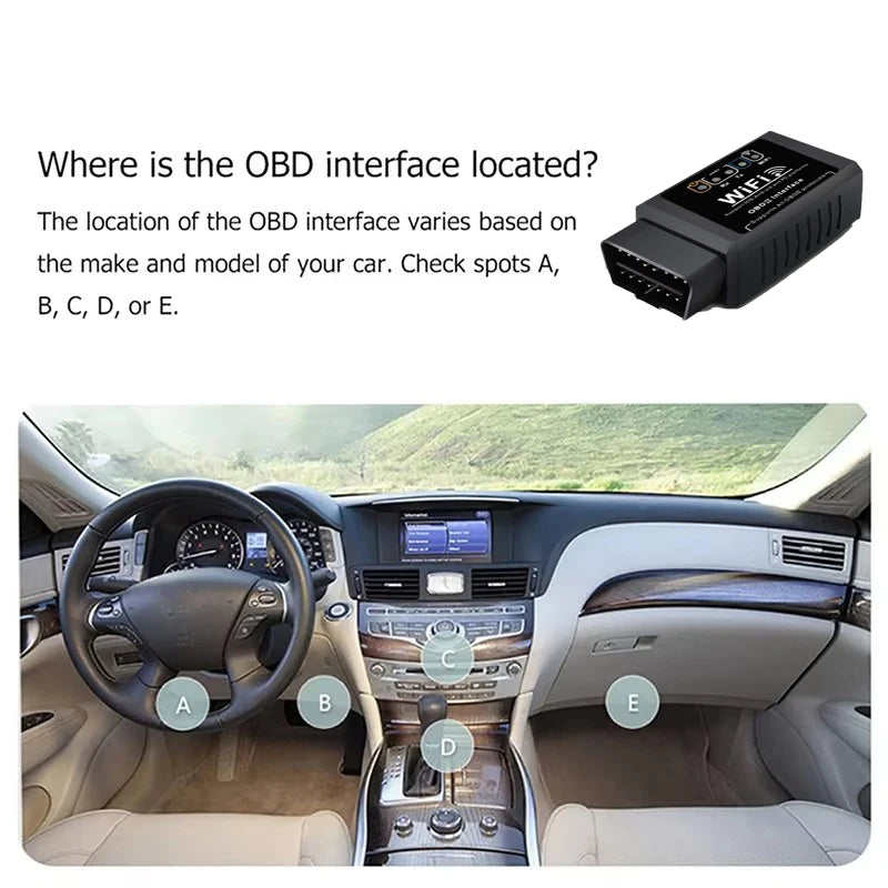 NEW Arrivals Popular ELM327 Wi-Fi OBD2 Code Reader Scanner V1.5 Car Diagnostic Tools Car Fault Detector For Android/IOS/PC