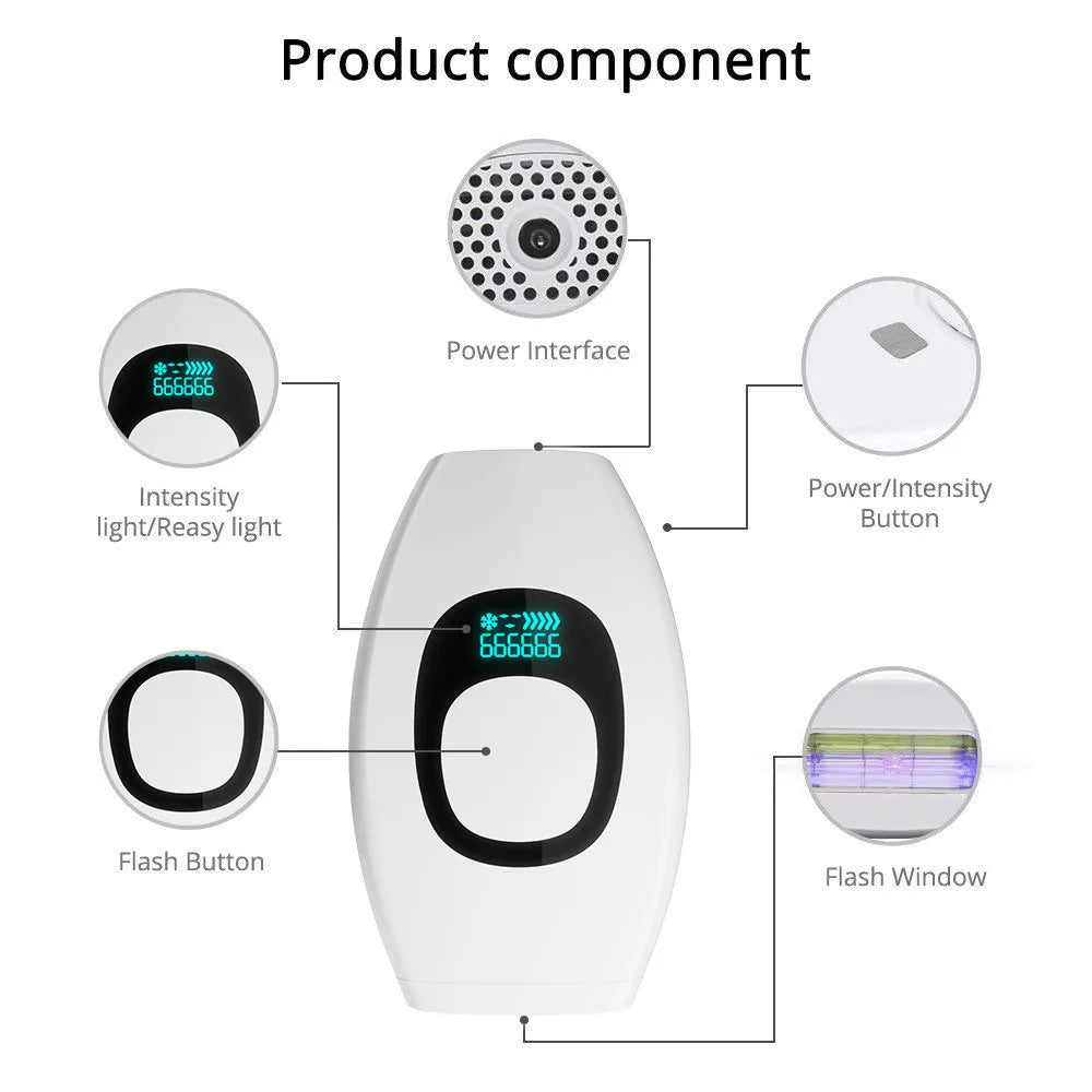 Flashes Bikinis IPL Pulses Epilator Painless Laser Hair Removal Facial Professional Depilator Devices LCD Display