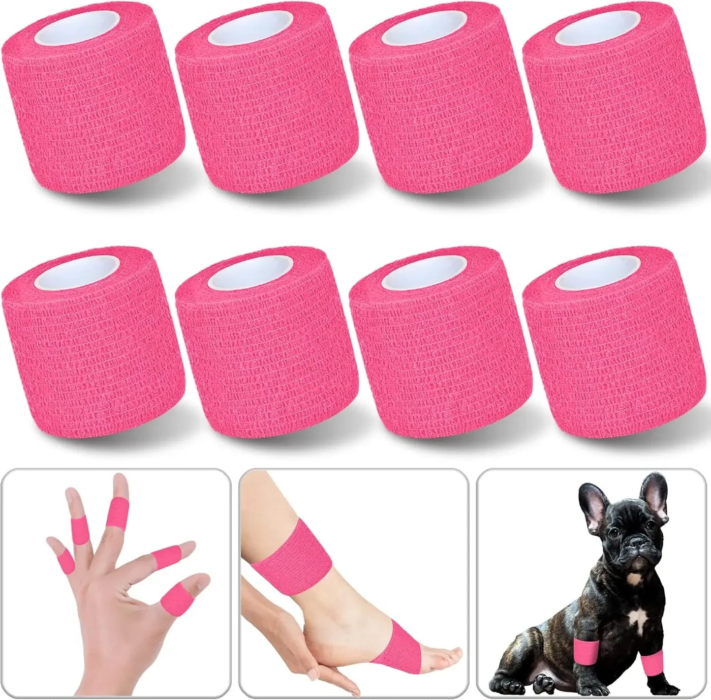 NEW Arrivals 24-48PCS Set Pink Tattoo Grip Bandage Cover Wraps Tapes Nonwoven Waterproof Self Adhesive Finger Protection Tattoo Accessories Cosmetic Supplies