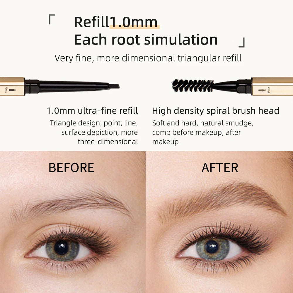 Makeup for Women Waterproof Eyebrow Enhancer Pen with Double Head Pencil and Brush Long Lasting Eye Brow Cosmetics Easy to Wear