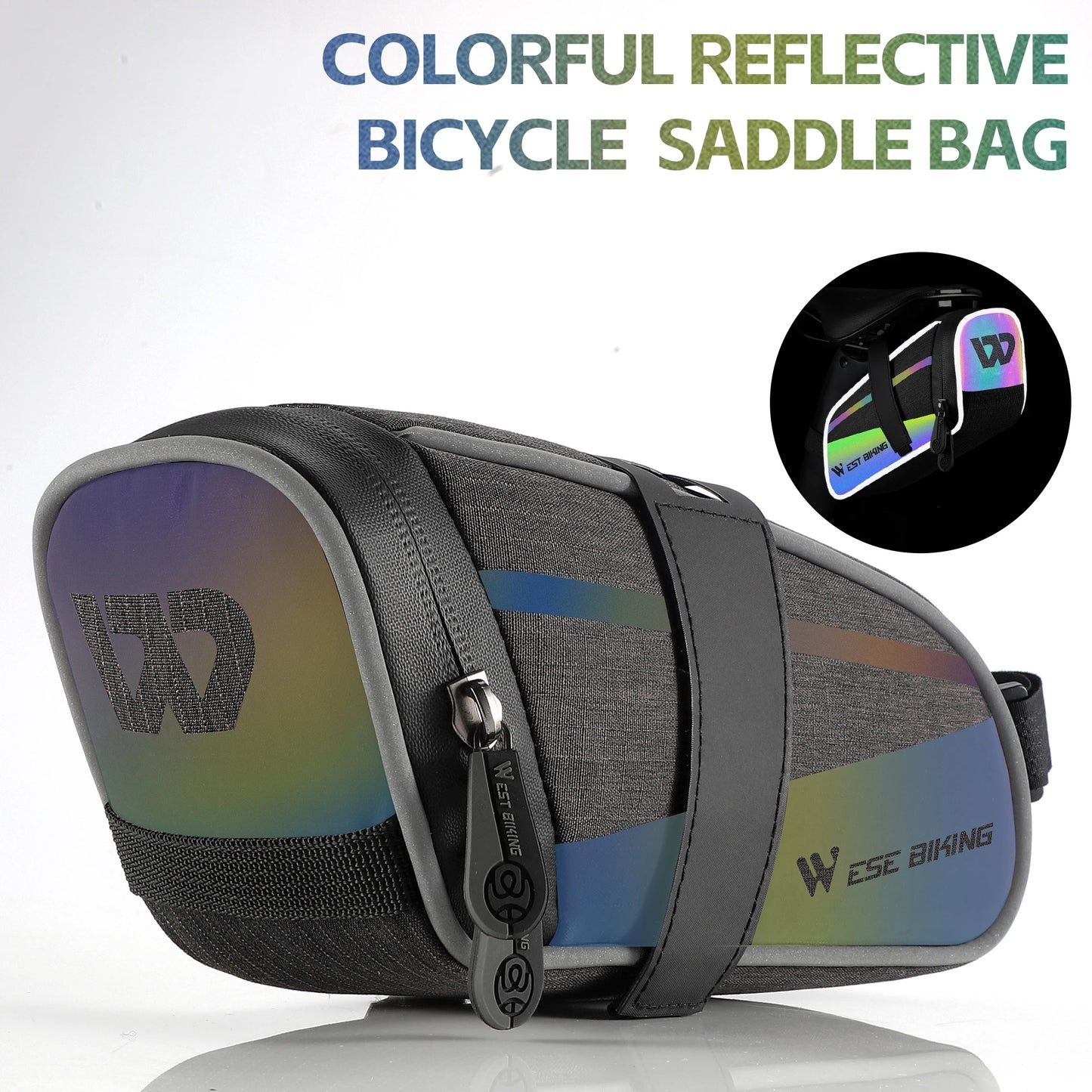 NEW Arrivals Mini Bicycle Saddle Bag Waterproof Storage Tail Rear Pouch Accessory Kit Tool Reflective MTB Road Bicycle Bag Accessories Sports Supplies