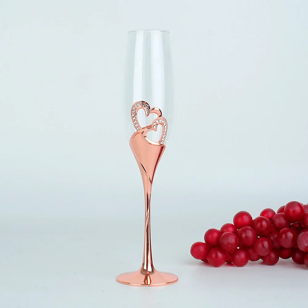 2 PCS Set 400ML Crystal Bubble Champagne Glass Red Wine Cup Set Wedding Luxury Gifts Transparent Porcelain Glass High Foot Red Wine Glasses