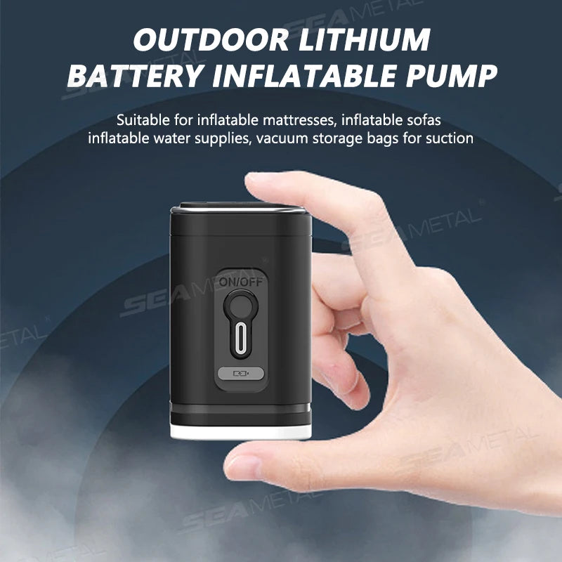 NEW Arrivals Wireless Electric Air Pump Automatic Air Compressor Mini Portable Outdoor Camping Beach Travel Inflator Pump for Camping Air Beds Boat Swimming Ring Multi-Functions Air Pump