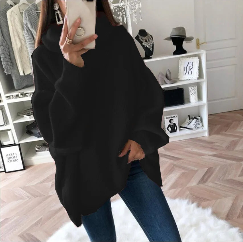 NEW Arrivals UK Size 4 Colors Autumn And Winter Turtleneck Sweater Oversized Women Warm Knitted Pullovers Female Casual Loose Long Sleeve Tops Jumper