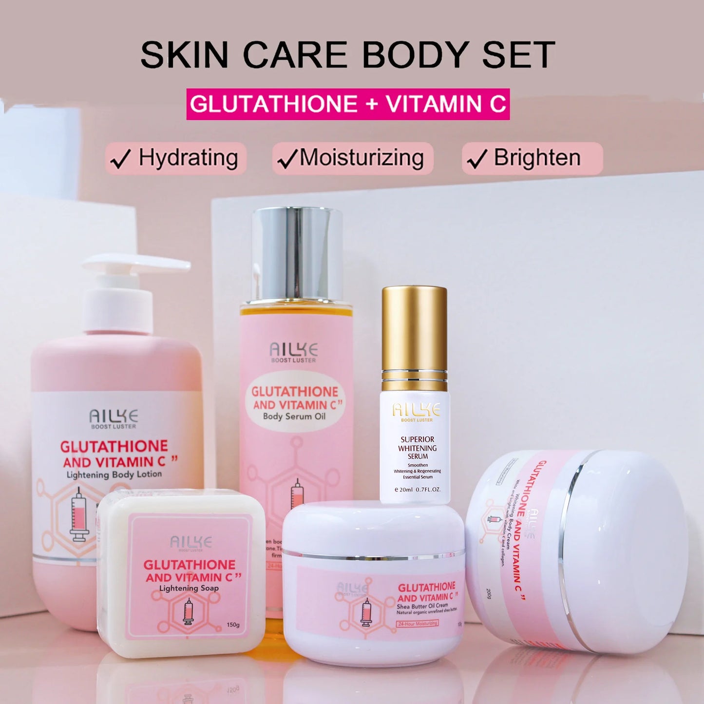 NEW Arrivals Korean High Quality Sets Whitening Remove Black Spots Facial Skin Care Lotion Moisturizing Cream Body Glutathion Vitamin C Black Skin Face Care Products