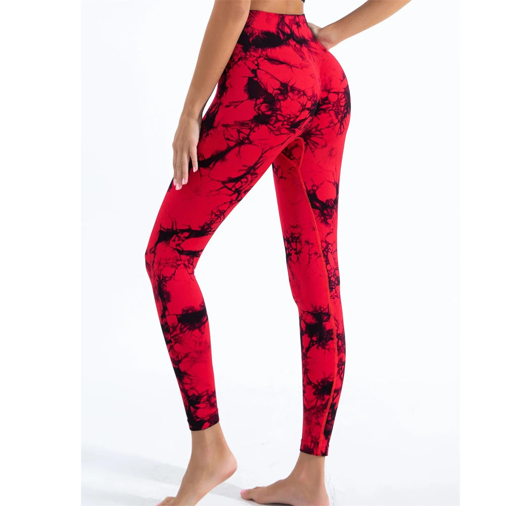 NEW Arrivals S(45-55KG0- XL(75-95KG) 9 Colors Women's Tie-Dye Seamless Peach Butt High Waist Butt Pants Stretch Fitness Yoga Pants Outdoor Running Leggings Ladies Sports Clothing Supplies