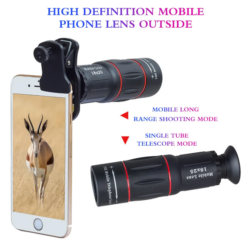 NEW 18X28 Times Set Single Barrel Telephoto Lens External Camera, Suitable For Mobile Phones, Telescopes, Concert Shooting