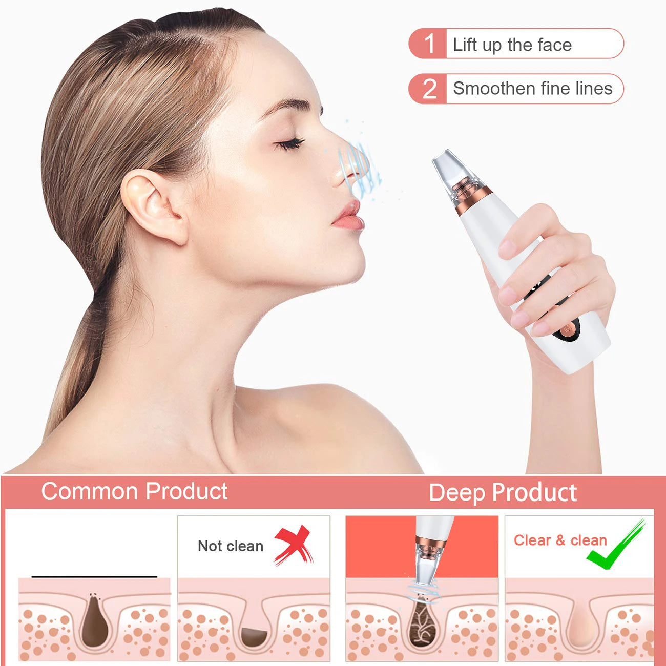 NEW Arrivals Electric Vacuum Set Suction Blackhead Remover Facial Pore Cleaner Black Spots Removal Facial Deep Cleansing Machine Skin Care Tools