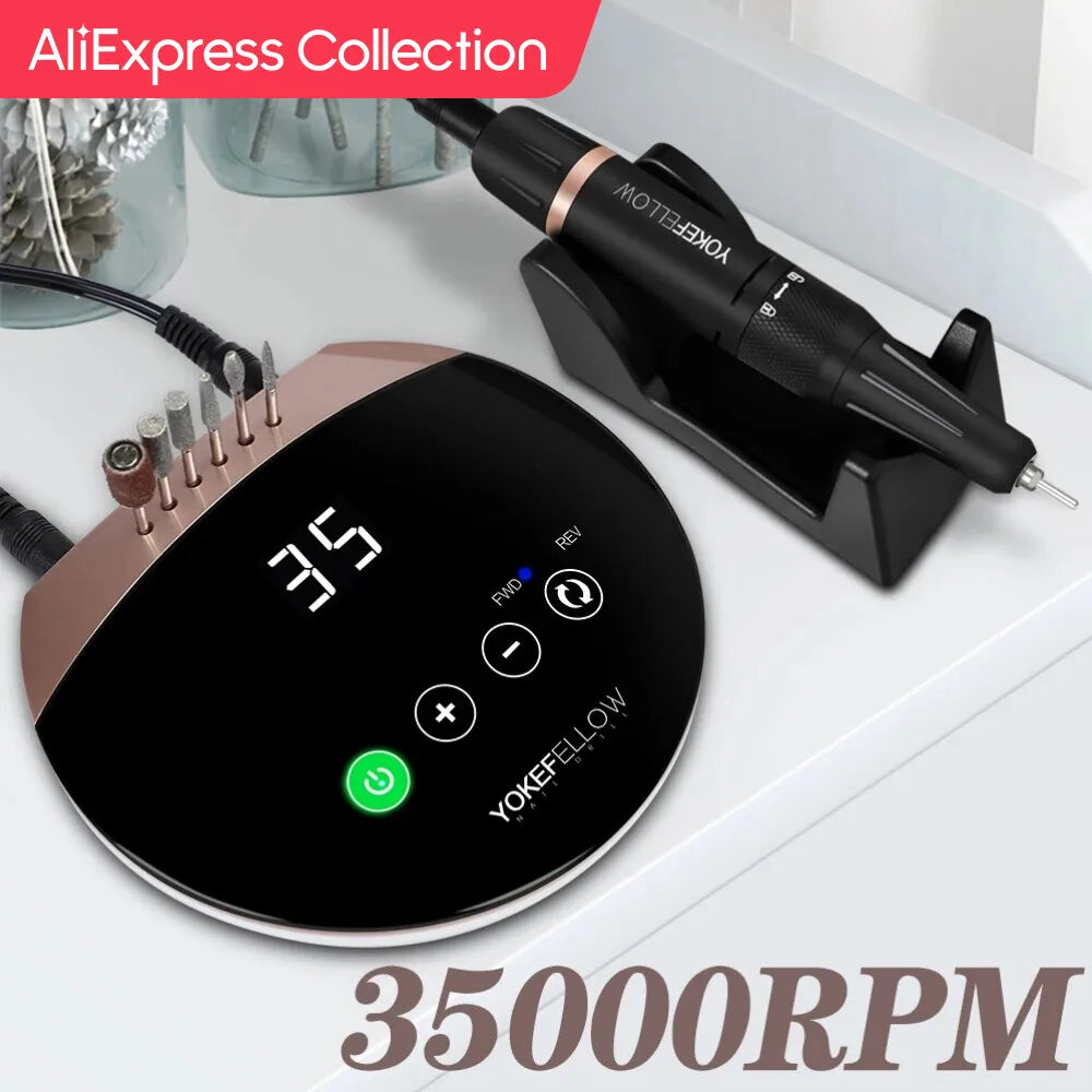 Collection 35000RPM Nail Drill Machine For Manicure Nail Sander With Touch Screen Electric Nail Drill Milling Cutter