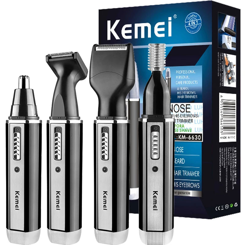 NEW Arrivals HOT SALE 4PCS Set Rechargeable Nose Trimmer Beard Trimmer for Men Ear Eyebrow Nose Hair Trimmer for Nose and Ear Hair Removal Clean Machine Men Grooming Supplies