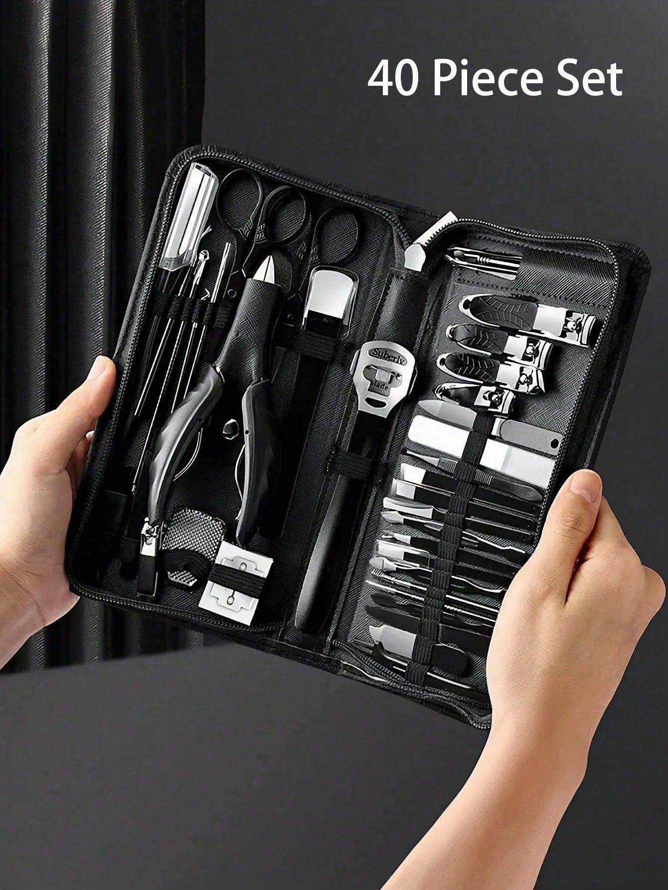 NEW Arrivals 40PCS Combo Manicure Nail Clippers Pedicure Set - Stainless Steel Manicure, Professional Grooming Kit, Nail Care Tools with Luxurious Travel Case Nail Care Accessories