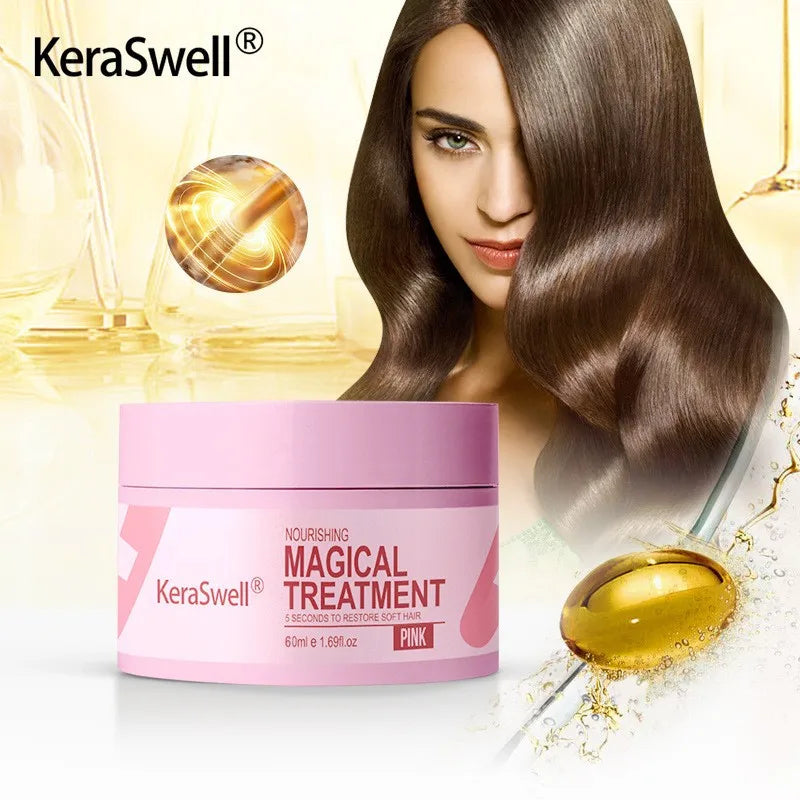 Magical Hair Mask 5 Seconds Repair Damaged Carry Hair Frizzy Soft Smooth Shiny Deep Moisturize Treat Care Essential Oil 50ml