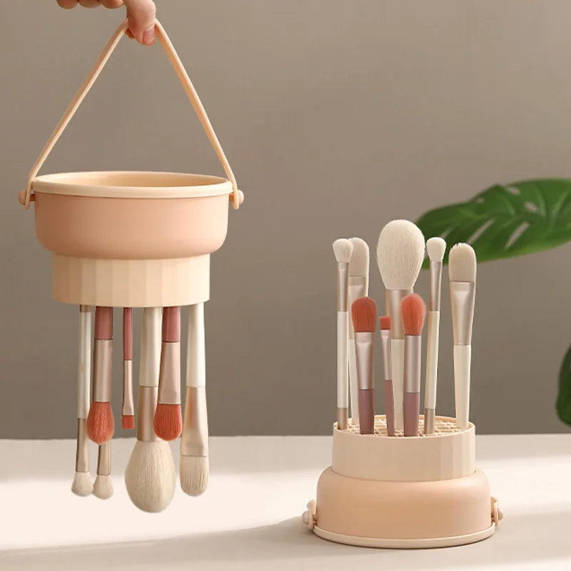 Multifunctional Silicone Makeup Brush Cleaner Makeup Egg Cleaner Powder Puff Drying Holder