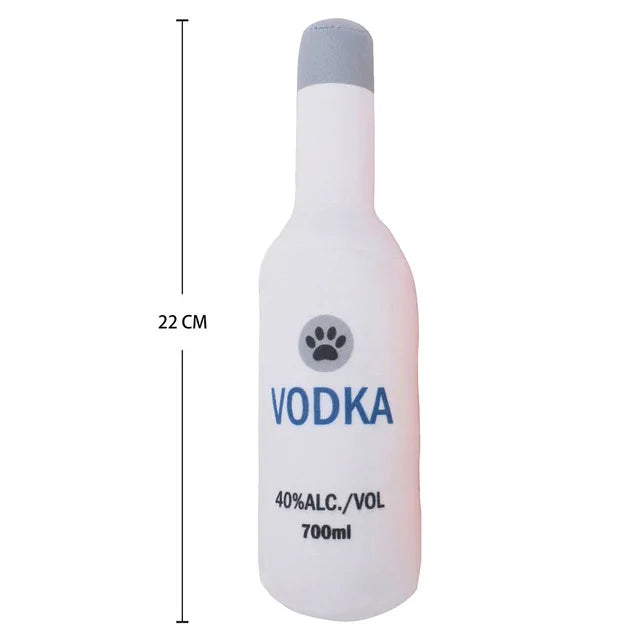 NEW Arrivals Creative Beer Champagne Vodka Bottle Shaped Plush Dog Squeaky Toys Soft Small Large Dog Interactive Bite-Resistant Clean Chew Toy Pet Accessories