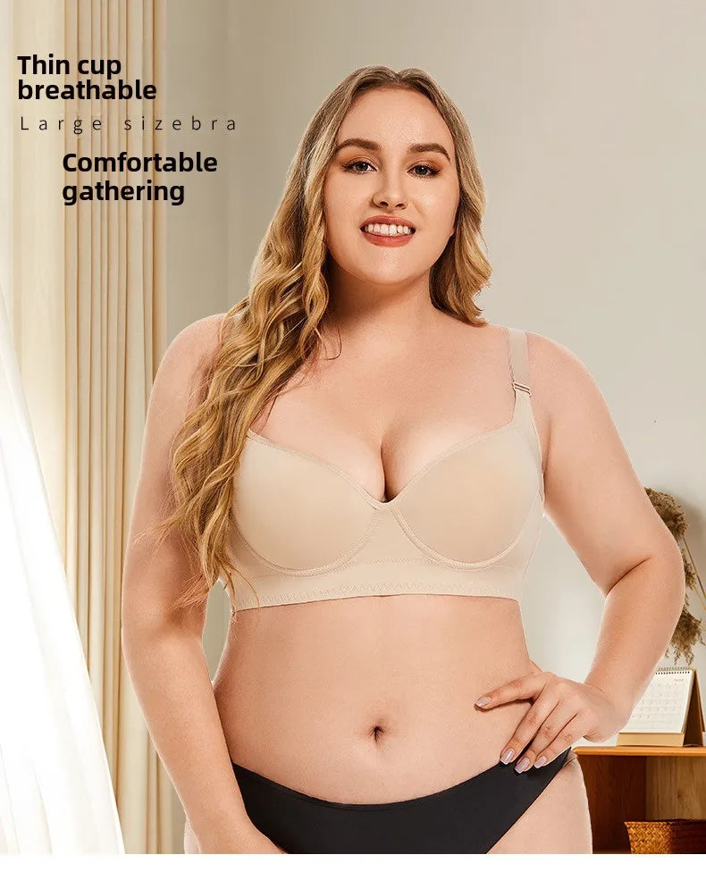 NEW Arrivals 2PCS- PLUS SIZE Chubby Women's Back Smoothing Bra Hides Back Fat Full Coverage Comfortable Seamless Bra Push-Up Bra Curvy Ladies Underwear Sets
