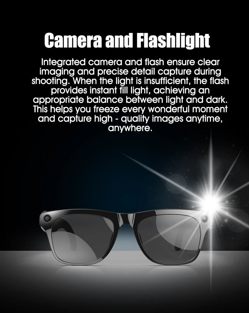 NEW 4K AI Translation Graphs English Language Smart Photochromic Glasses Multifunction Camera Bluetooth Call Voice Assistant Music Player Translate Glasses Business Meetings for Xiaomi