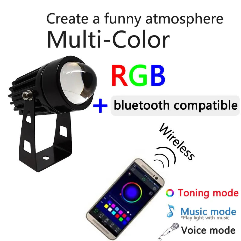NEW Outdoor LED Wall Spotlight 12W Home Landscape Lighting 110V 220V Red Green Blue RGB Remote Lights Waterproof One Beam Home Outdoor Decoration Supplies