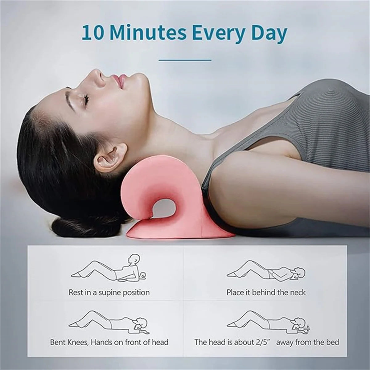 NEW Arrivals 3 Colors C-Shaped Pillow Neck and Shoulder Relaxer, Cervical Traction Device for TMJ Pain Relief and Cervical Spine Alignment, Chiropract Therapy