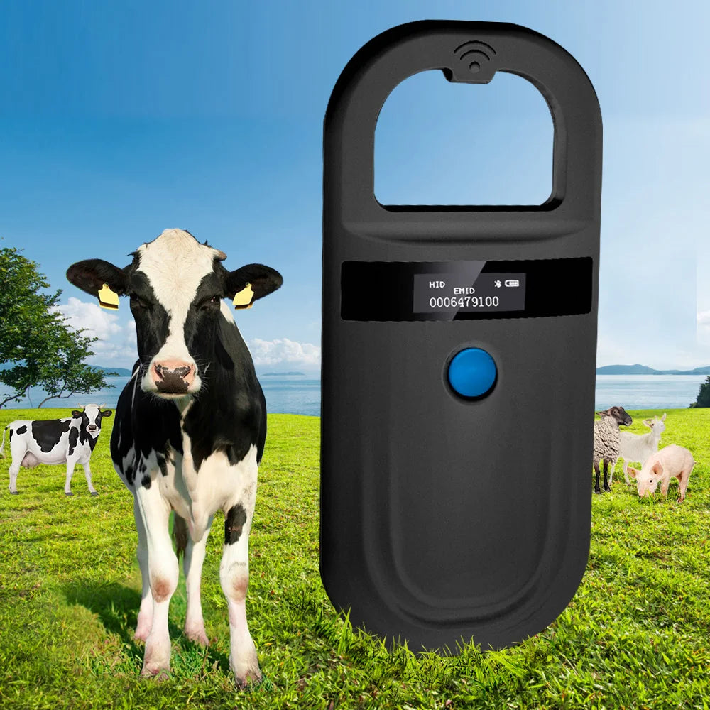 Animal Black RFID Reader 134.2KHz 125kHz USB/Bluetooth Pet Cat Dog Microchip Scanner FDX-B Glass Chip Identification Tag Reader