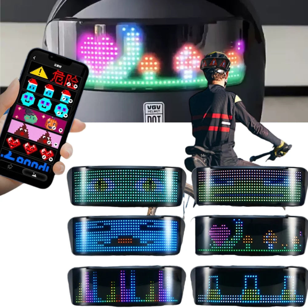 NEW USB 5V/2A Night Cycling Bike Helmet Tail Light LED Helmet Screen with Turn Signals Speedometer Programmable APP Patterns Display Bicycle Safety Accessories Sports Supplies