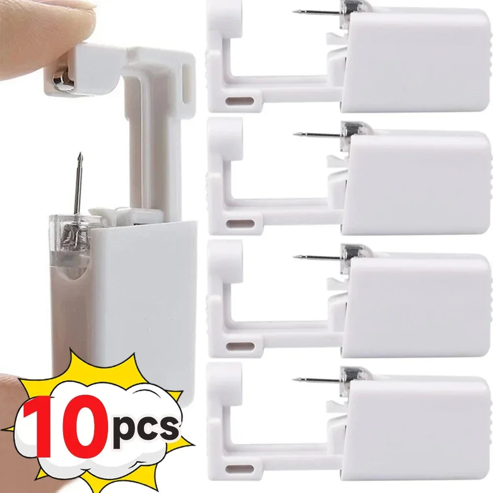 NEW 50/100PCS Set Safety Ear Piercing Gun Kit Women Men Disposable White Plastic Sterile Ear Piercing Device Fashion Simple Jewelry Piercing Tools