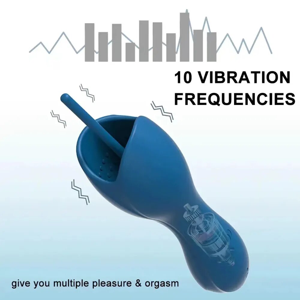 Male Penis Vibrator Glans Massager Urethra Plug Horse Eye Stimulation Silicone SM Adult Sex Toys for Men Masturbation Cup