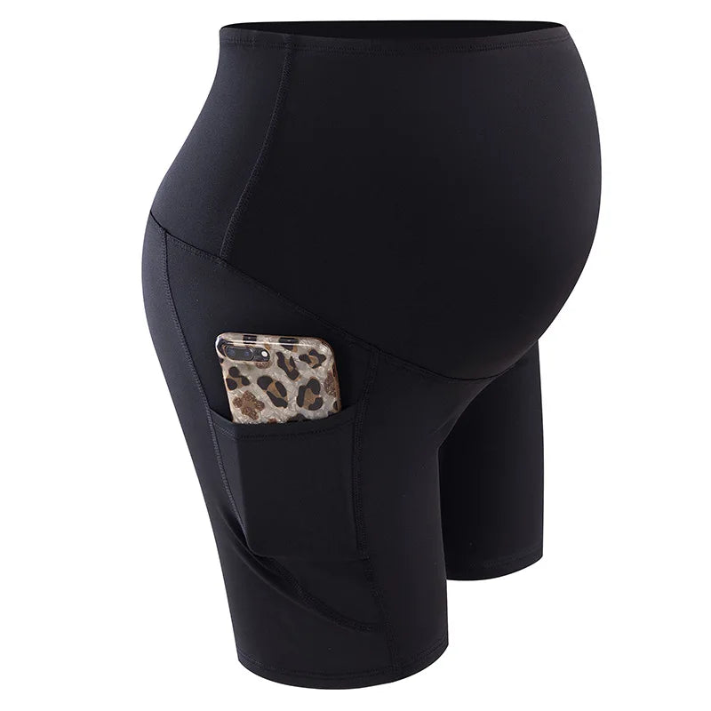NEW Arrivals Maternity Short High Waist Sport Hip Leggings Short Yoga Pant Maternity Safety Pants Sports Cycling Short Pregnancy Clothes Outdoor Hiking Fitness Sports Apparel Accessories