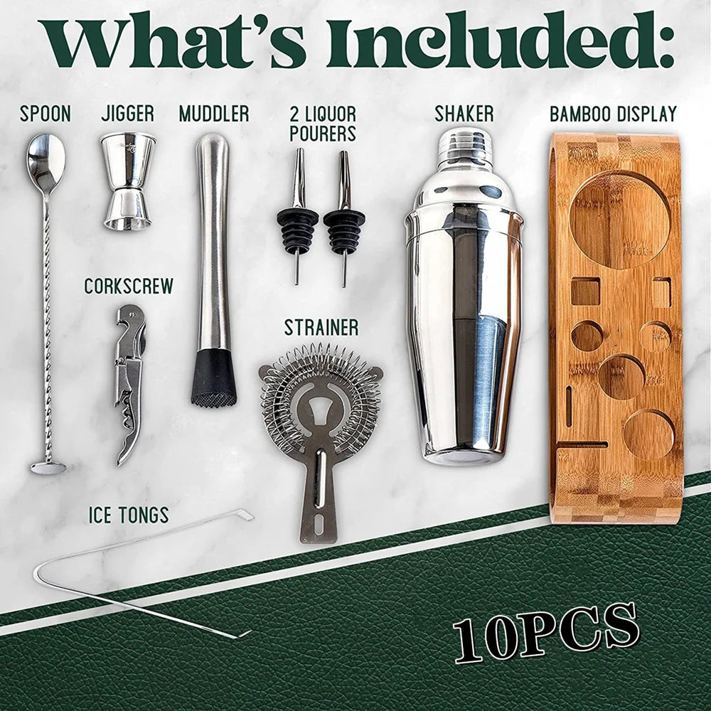 NEW Arrivals 25PCS Set Boston Cocktail Shaker Stainless Steel Mixer Bartender Tool for Bar Wine Martini Drink Whiskey Cocktail Mixer Shaker Set