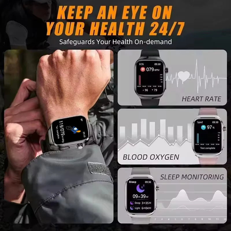 NEW Arrivals 12 Colors/Patterns AI Diagnosis Health Monitoring Blood Pressure Smart Watch Women Men ECG Uric Acid Lipid BT Call Health Smart Watches For HUAWEI Health Care Supplies