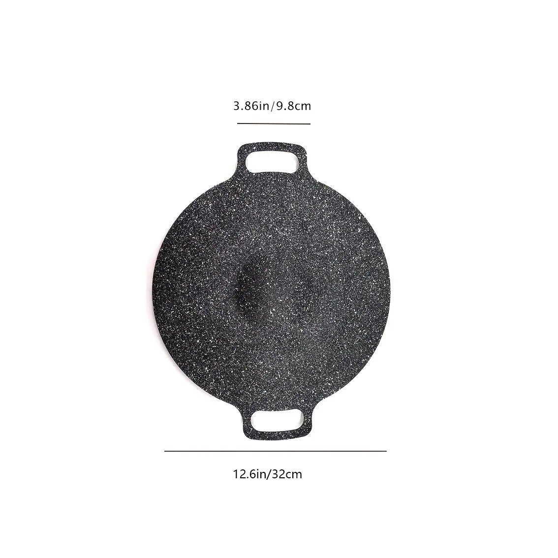 NEW Arrivals 32cm Non-Stick Roasting Pan Cast Iron Double Handled Crepe Stake Pan Round Griddle Grill Pan for Camping BBQ Round BBQ Griddle with Handle Kitchen Cooking Accessories Home Supplies
