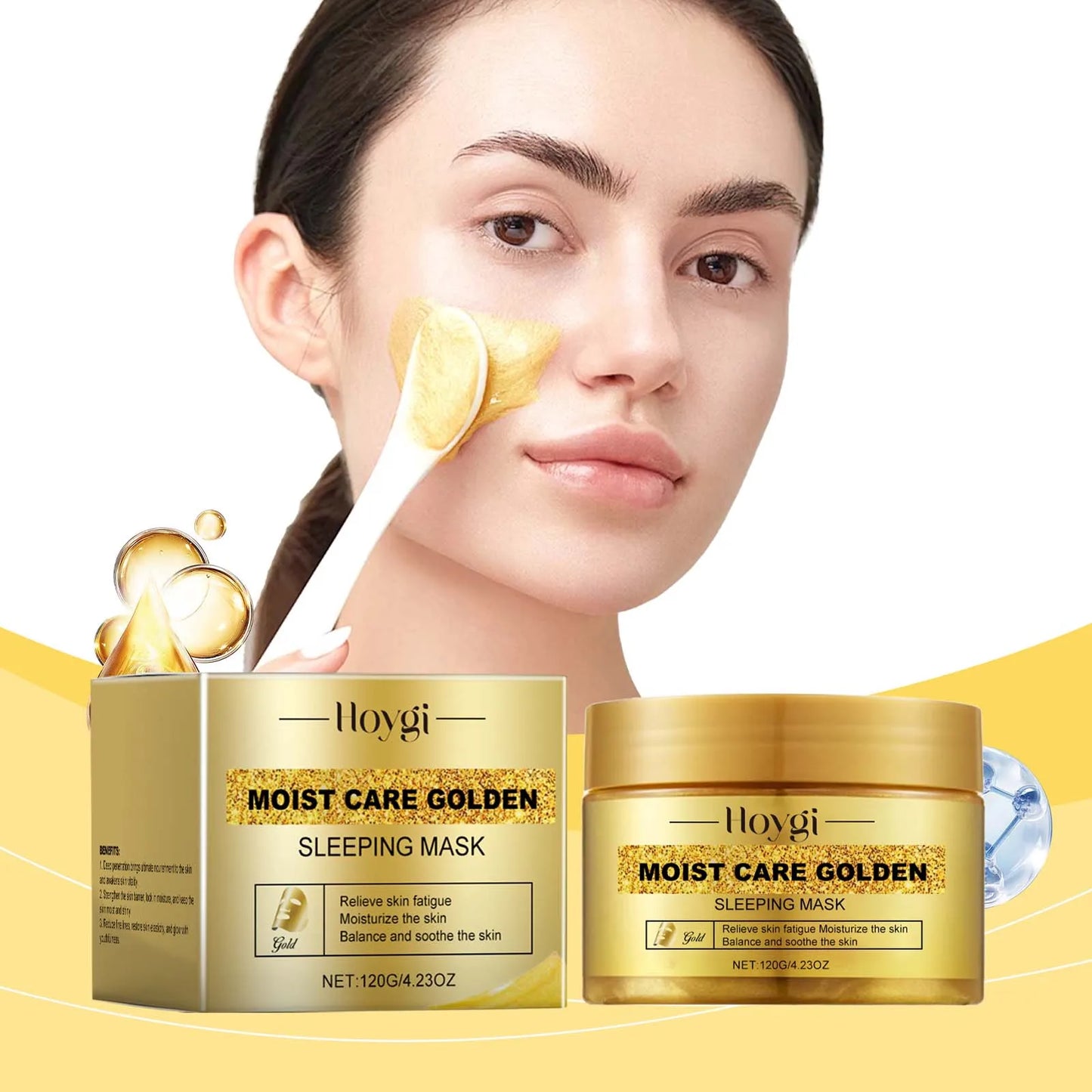 NEW Arrivals 3PCS Set Korean 24K Gold Sleeping Masks Moisturizing Shrinkage Pore Lift Firm Fade Fine Lines Niacinamide Brightening Facial Skin Facial Masks