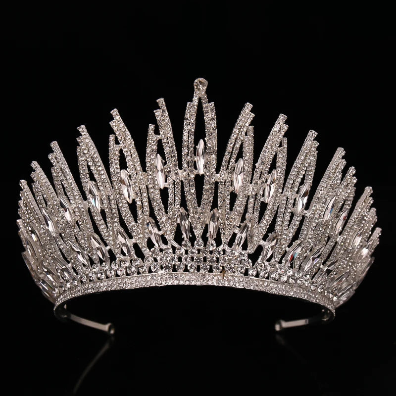 Low-Price Sales are Limited Luxury Wedding Crown Gold Silver Color Rhinestone Crystal Diadem Queen Crown Princess Tiaras Bridal Hair Jewelry Party Hair Accessories Girls Ladies Luxury Jewelry Fashion Accessories Supplies