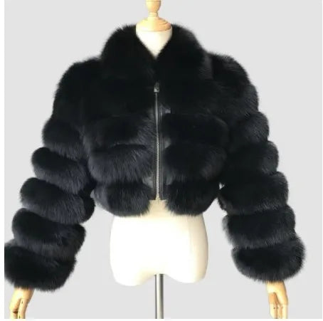 NEW Arrivals S-8XL 4 Colors Extra Plus Size Casual White Black Fluffy Fall Winter Faux Fur Coat Women Short Jacket Long Sleeve Cropped Puffer Fur Jacket Ladies Outwear Girls Winter Fashion Clothing Supplies