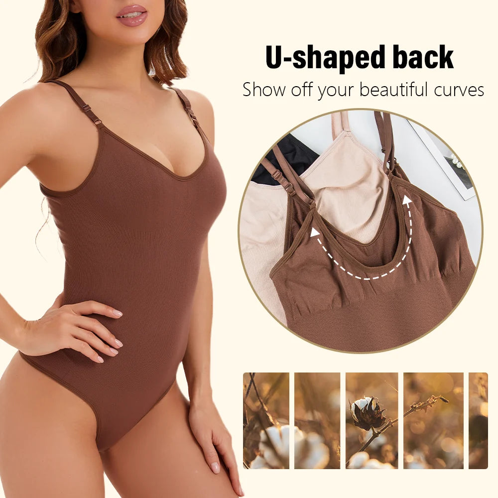 NEW Arrivals 2PCS Set S-2XL High Elastic Bodysuit for Women Tummy Control Shapewear Sexy Seamless Sculpting Thong Body Shaper Slimmer Slimming Black Tank