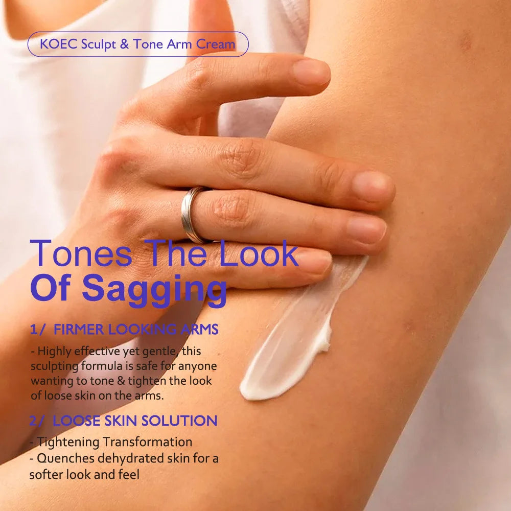 NEW KOEC Sculpt & Tone Arm Korean 100ml Cream Collagen Rice Protein Arm Firming Lifting Cream Ginseng Moisturizing Tightening Loose Arm Women Men Skin Care Supplies Korean Products