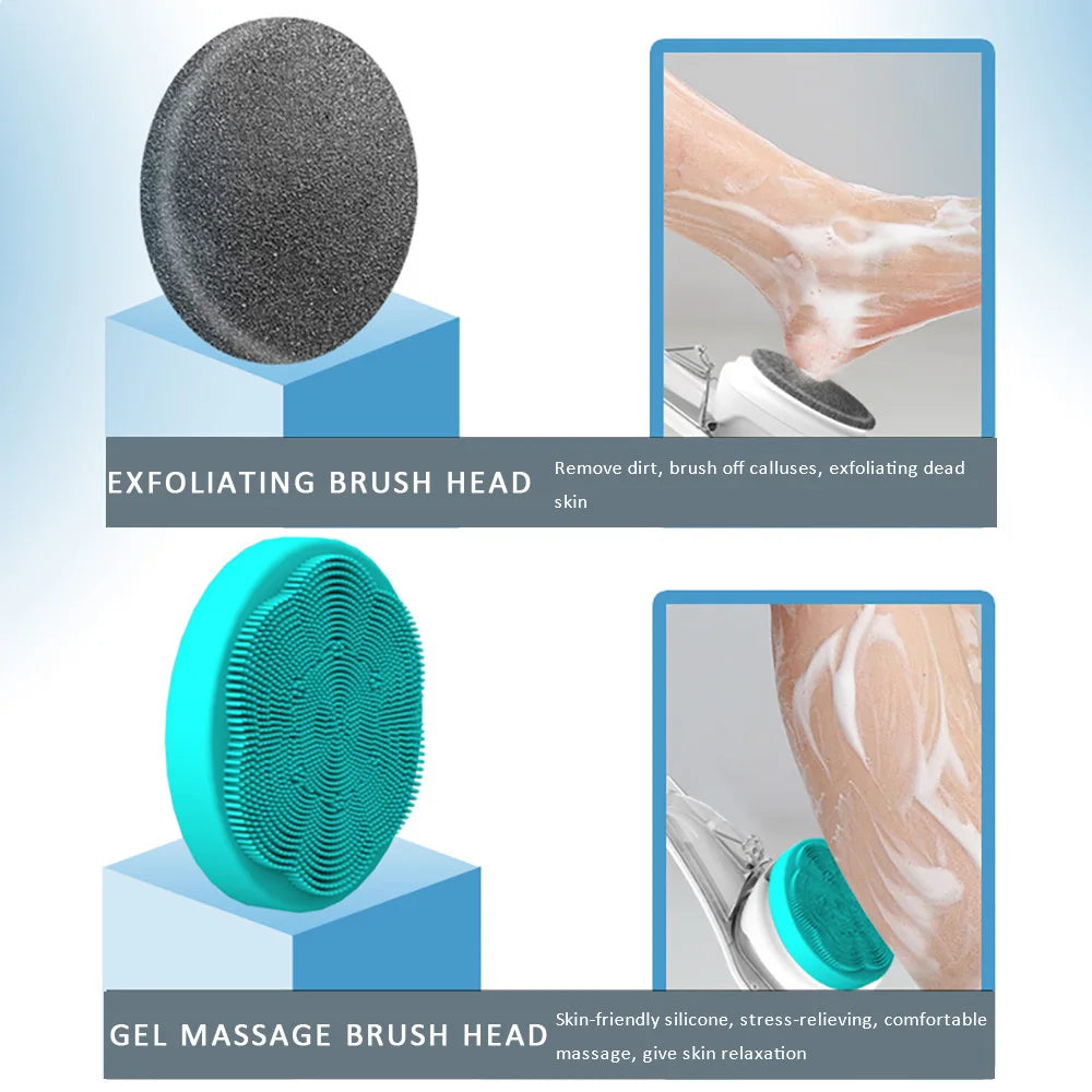 Electric Bath BrushLazy Back ScrubBath Scrubbing BrushAutomatic Back ScrubBath Brush with Long Handle