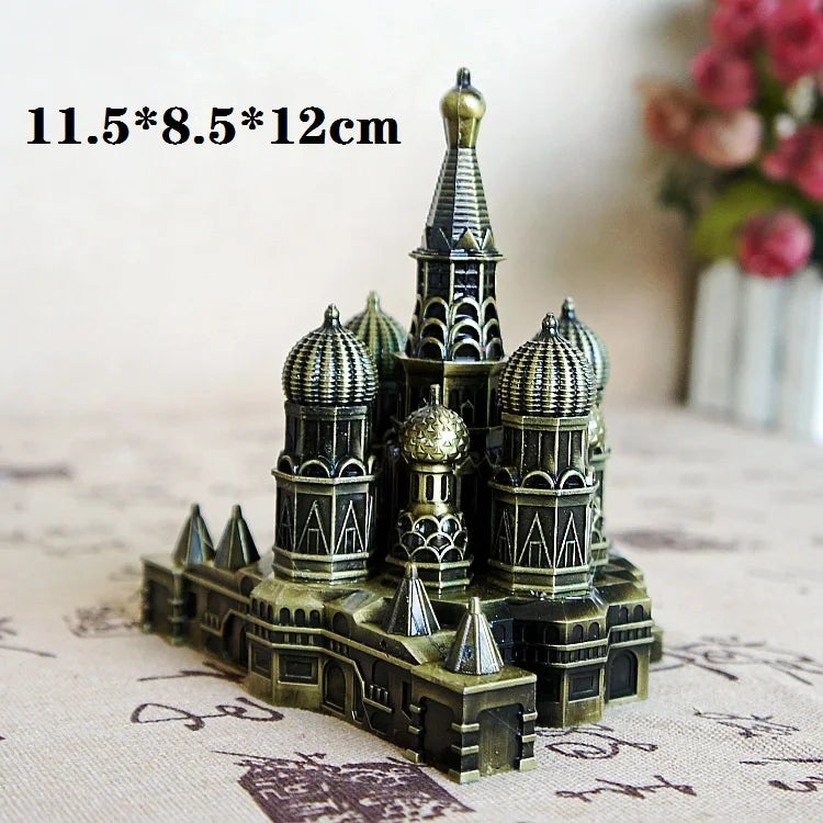 NEW Arrivals 30 Kind Metal Handicrafts Pisa Tower Egyptian Pyramids Building Model Taj Mahal Empire State Building Ornaments Architects Gifts Home Office Decoration Supplies