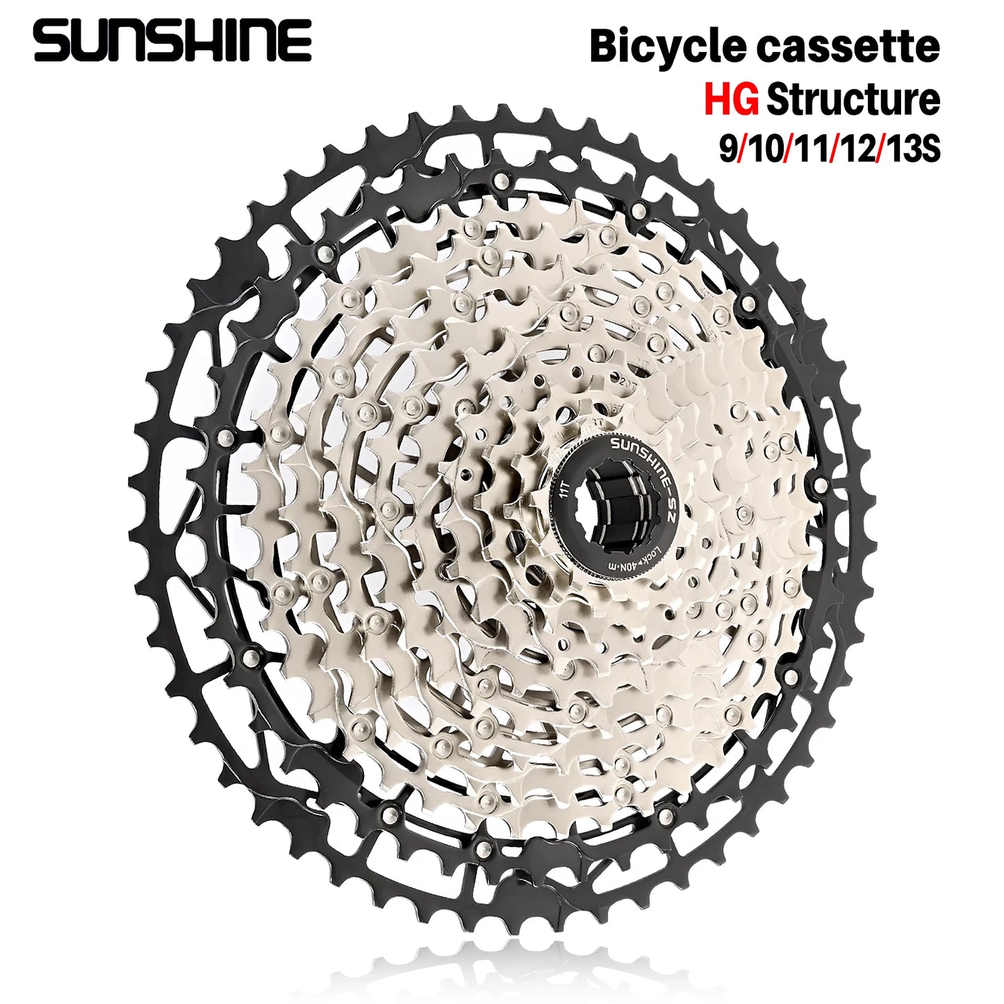 Ultralight Bicycle Cassette Freewheel Carbon Steel Material 9/10/11/12/13 Speed HG Structure Sprocket for Mountain Bike Bicycle Accessories Sports Supplies