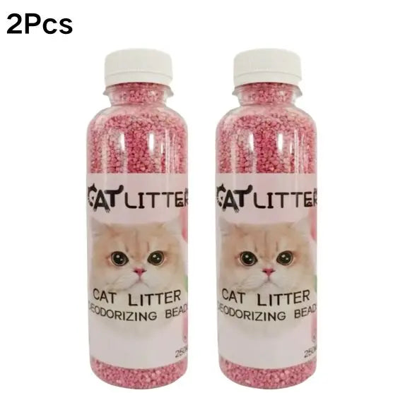 NEW 2PCS Set Cat Litter Deodorant Beads Efficient Deodorization Lasting Freshness Low Dust sanitary Cat Litter Deodorizing Beads Cats Hygiene Accessories Pets Supplies