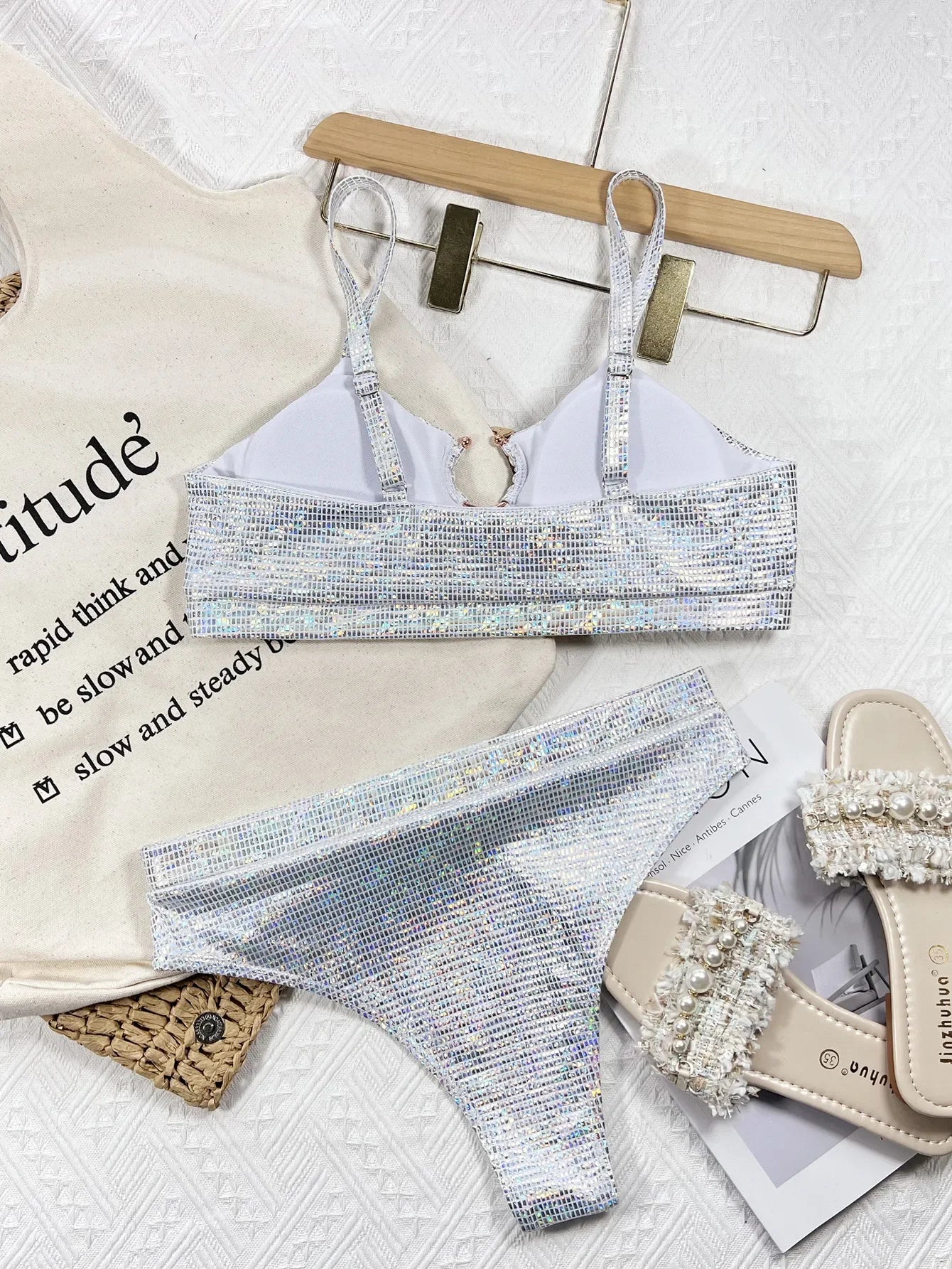 Bikinis Set New Sequins Women's Swimwear Sexy Push Up Swimsuit High Waist Brazilian Bathing Suit Biquini Monokini Beachwear
