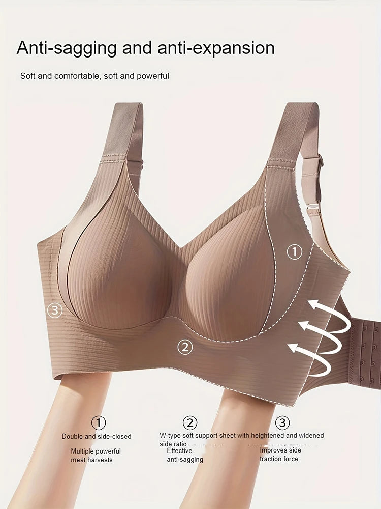NEW Arrivals M-4XL Plus Size 4PCS/Set Seamless Bras for Women Female Full Cup Wireless Soft Sleepwear Ladies Push Up Sexy Lingerie Plus Brassiere Ladies Top Quality Underwear Sets
